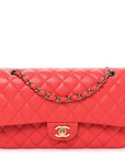 Caviar Quilted Medium Double Flap Red