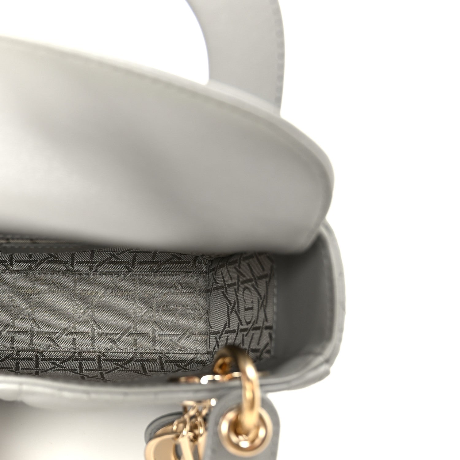 Lambskin Cannage Mini Lady D1OR Gray Opaline