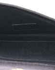 Grain De Poudre Matelasse Chevron Monogram Envelope Clutch Black