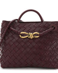 Nappa Intrecciato Small Andiamo Shoulder Bag Barolo