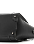 Drummed Calfskin Mini Luggage Black