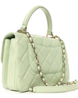 Lambskin Quilted Small Trendy CC Flap Dual Handle Bag Light Green