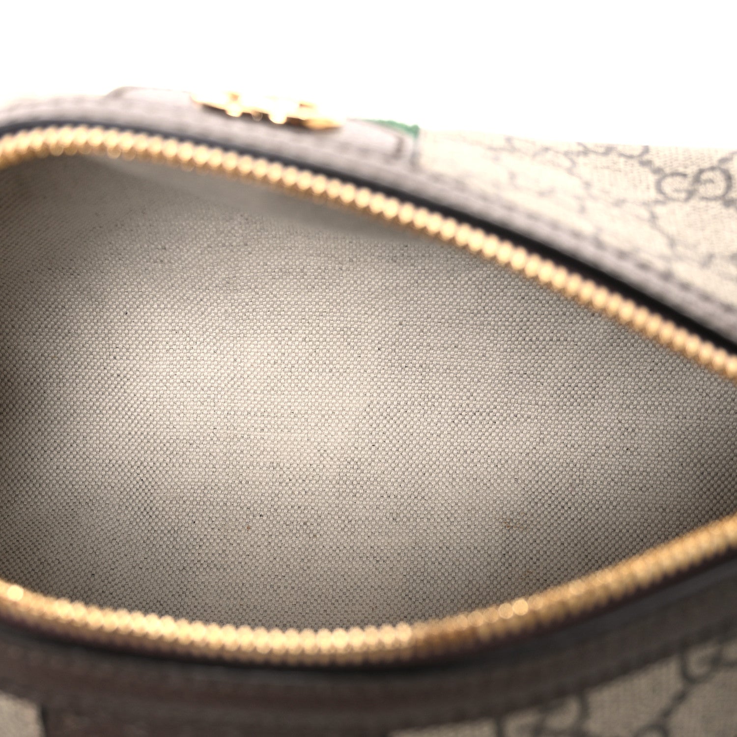GG Supreme Monogram Textured Dollar Calfskin Web Small Ophidia Blondie Barrel shoulder Bag Beige New Acero