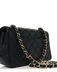 Lambskin Quilted Mini Rectangular Flap Black