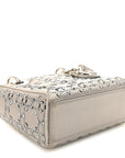 Satin Crystal Cannage Mini Lady D1OR Gray