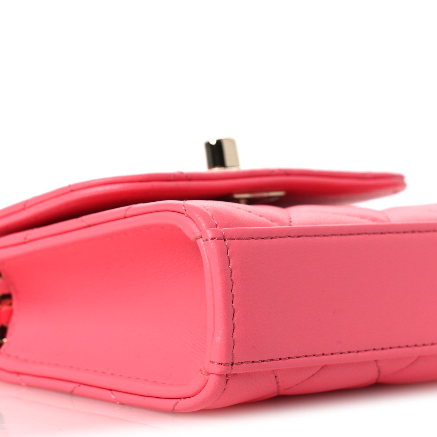 Lambskin Quilted Mini Trendy CC Chain Wallet Pink