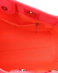 Mixed Fibers Calfskin Medium Deauville Tote Pink Orange