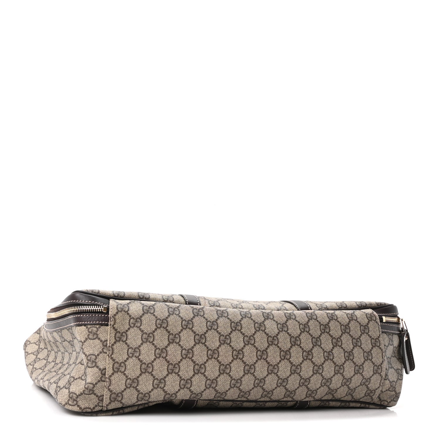 GG Supreme Monogram Medium Double Handle Briefcase Dark Brown