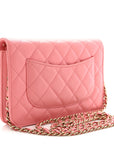 Caviar Quilted Wallet on Chain WOC Pink