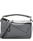 Soft Grained Calfskin Small Puzzle Bag Asphalt Grey