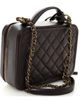 Iridescent Caviar Quilted Medium CC Filigree Vanity Case Burgundy