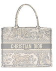 Canvas Embroidered Medium D1ORiviera Toile De Jouy Book Tote Gray