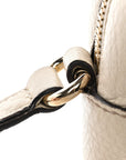 Pebbled Calfskin Small Soho Disco Bag Off White