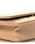 Caviar Quilted Wallet on Chain WOC Beige