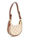Canvas Calfskin Mini Ava Triomphe Shoulder Bag White