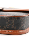Canvas Calfskin Triomphe Mini Besace Tan