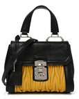 Nappa Matelasse Top Handle Bag Black Soleil