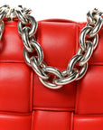 Lambskin Maxi Intreccio Padded Chain Cassette Crossbody Bag Nail Polish
