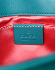 Velvet Matelasse Mini GG Marmont Shoulder Bag Pavone Cyan