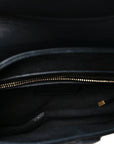 Grained Calfskin Saddle Bag Black