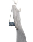 Denim BB Monogram Hourglass Chain Bag Blue