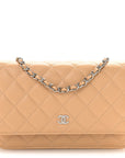 Caviar Quilted Wallet On Chain WOC Beige