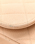 Caviar Quilted Jumbo Double Flap Beige Clair