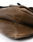 Calfskin Medium Gaucho Double Saddle Bag Brown