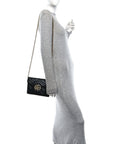 Calfskin Matelasse GG Marmont Chain Wallet Black