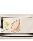 Calfskin Mushroom T Pouch Bag White