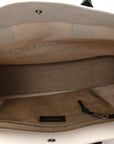 Linen Calfskin Small Rive Gauche Tote Greggio Natural