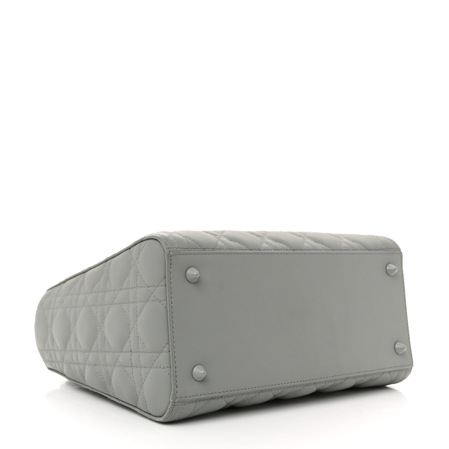 Ultra Matte Calfskin Cannage Medium Lady D1OR Grey Stone