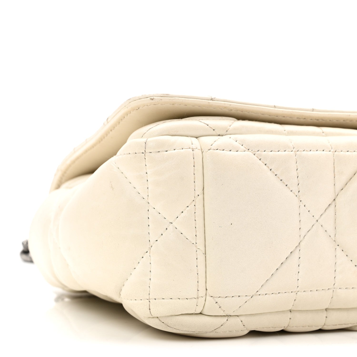 Lambskin Macrocannage Small D1OR Caro Bag Ivory