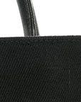 Linen Calfskin Rive Gauche North South Tote Black