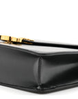 Shiny Calfskin Triomphe Margo Wallet on Chain Black