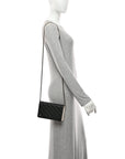 Lambskin Quilted Book Wallet On Chain WOC Black