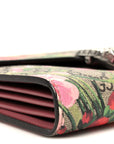 GG Supreme Monogram Blooms Mini Dionysus Chain Wallet Beige Multicolor Dry Rose