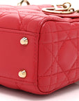 Lambskin Cannage Mini Lady D1OR Red