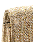 Metallic Canvas Woven Small Classic Monogram Kate Tassel Chain Wallet Gold