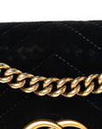 Velvet Matelasse Mini GG Marmont Shoulder Bag Black