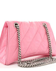 Crushed Calfskin Quilted Small Crush Chain Bag Sweet Pink