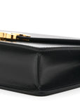 Shiny Calfskin Triomphe Margo Wallet on Chain Black