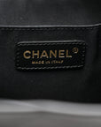 Calfskin Stitched Chain Top Handle Bucket Bag Black