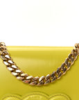 Shiny Calfskin Cuir Triomphe Chain Shoulder Bag Anis