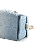 Washed Denim Quilted Small CHNL 25 Handbag Blue