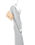 Caviar Quilted Medium Double Flap Beige Clair