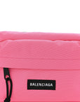 Recycled Sport Nylon Chain Logo Medium Raver Bag Fluo Pink Black