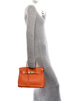 Taurillon Clemence Birkin 30 Orange