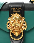 Antic Soft Saffiano Lions Head Cahier Shoulder Bag Assenzio Black