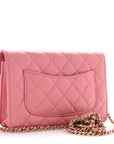 Caviar Quilted Wallet on Chain WOC Pink